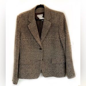 Woman’s Gerard Darel Black Cream Tweed Jacket, 46, Small 12